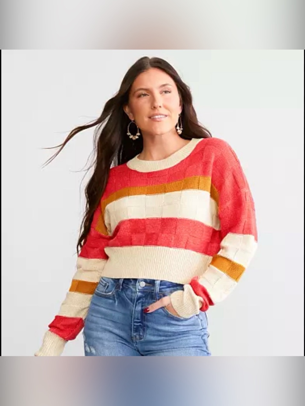 Willow & Root Striped Crewneck Sweater